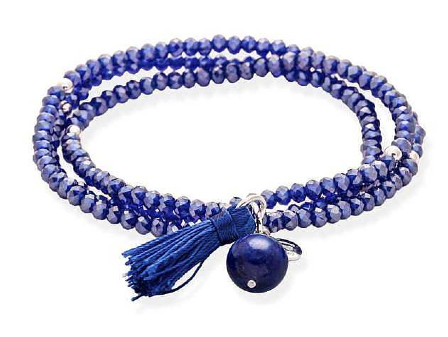 Joyer A Veracruz | Pulsera Zen Lapislazuli Plata Ley Cristal Facetado