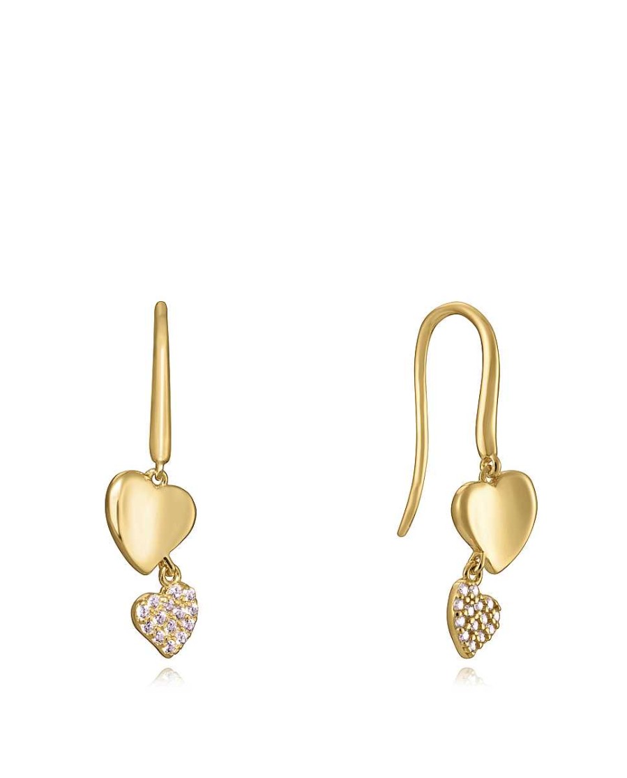 Joyer A Viceroy Jewels | Pendientes Viceroy Jewels Love Plata Ley Ip Gold Y Circonitas