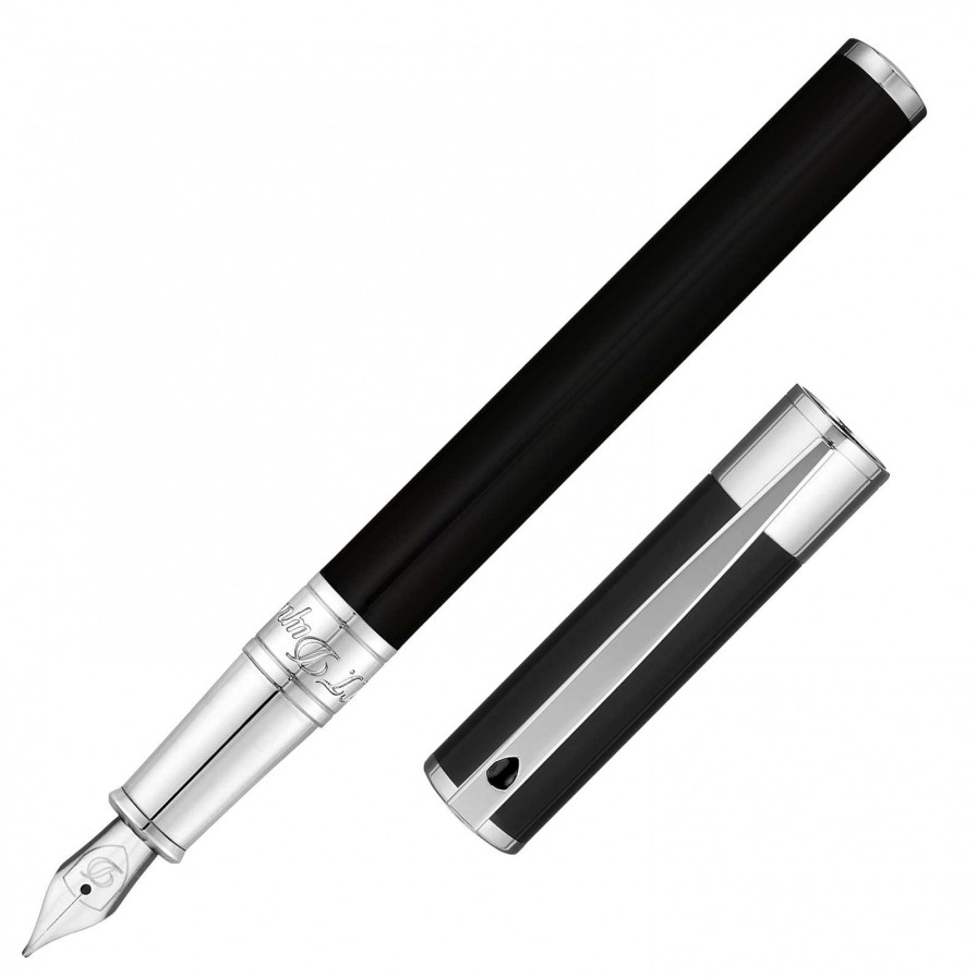 Complementos S.T. Dupont | Dupont D-Initial Pluma Noir&Chrome