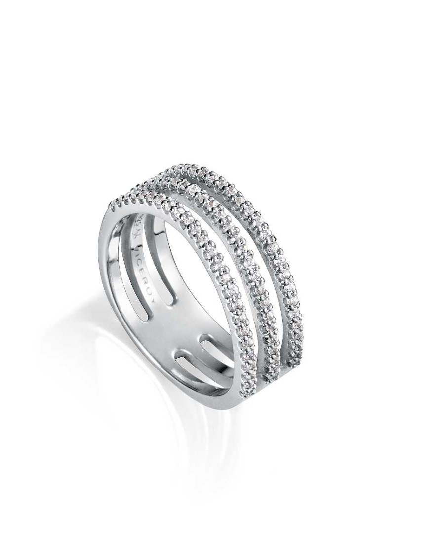 Joyer A Viceroy Jewels | Viceroy Anillo Triple Plata -Circonita