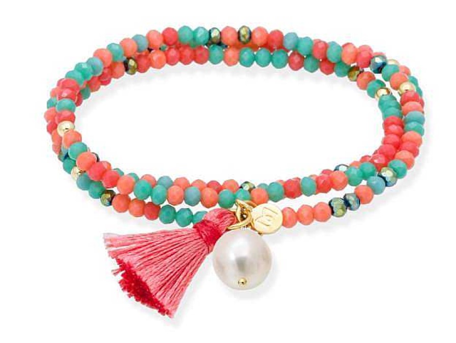 Joyer A Veracruz | Pulsera Zen Mandarina Plata Ley Cristal Facetado