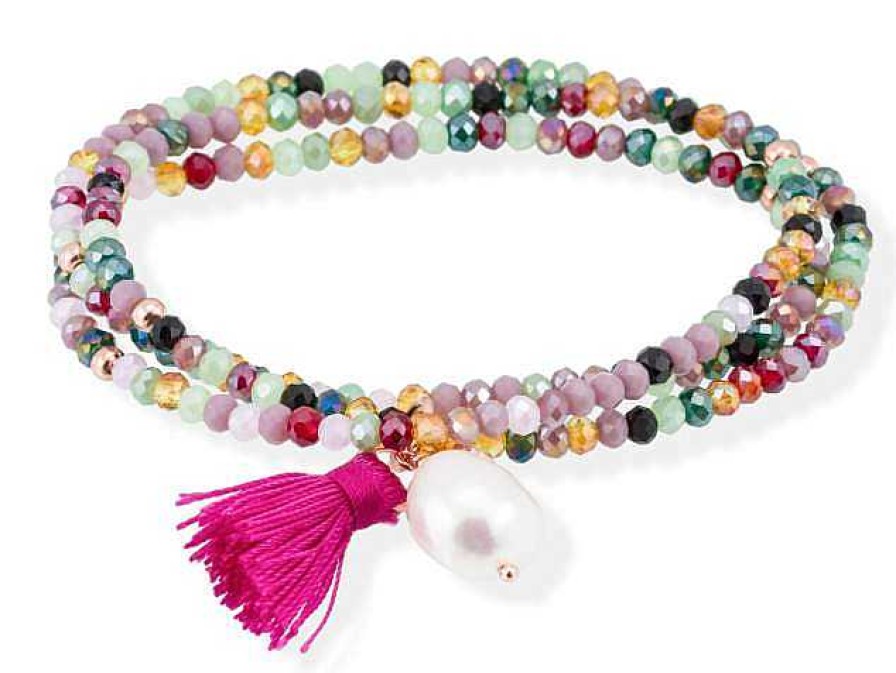 Joyer A Veracruz | Pulsera Zen Multicolor Plata Ley Criatal Facetado