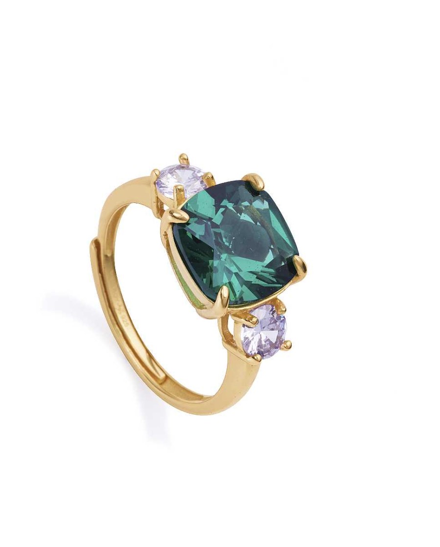 Joyer A Viceroy Jewels | Anillo Viceroy Jewels Plata De Ley Ip Gold- Cuarzo Verde