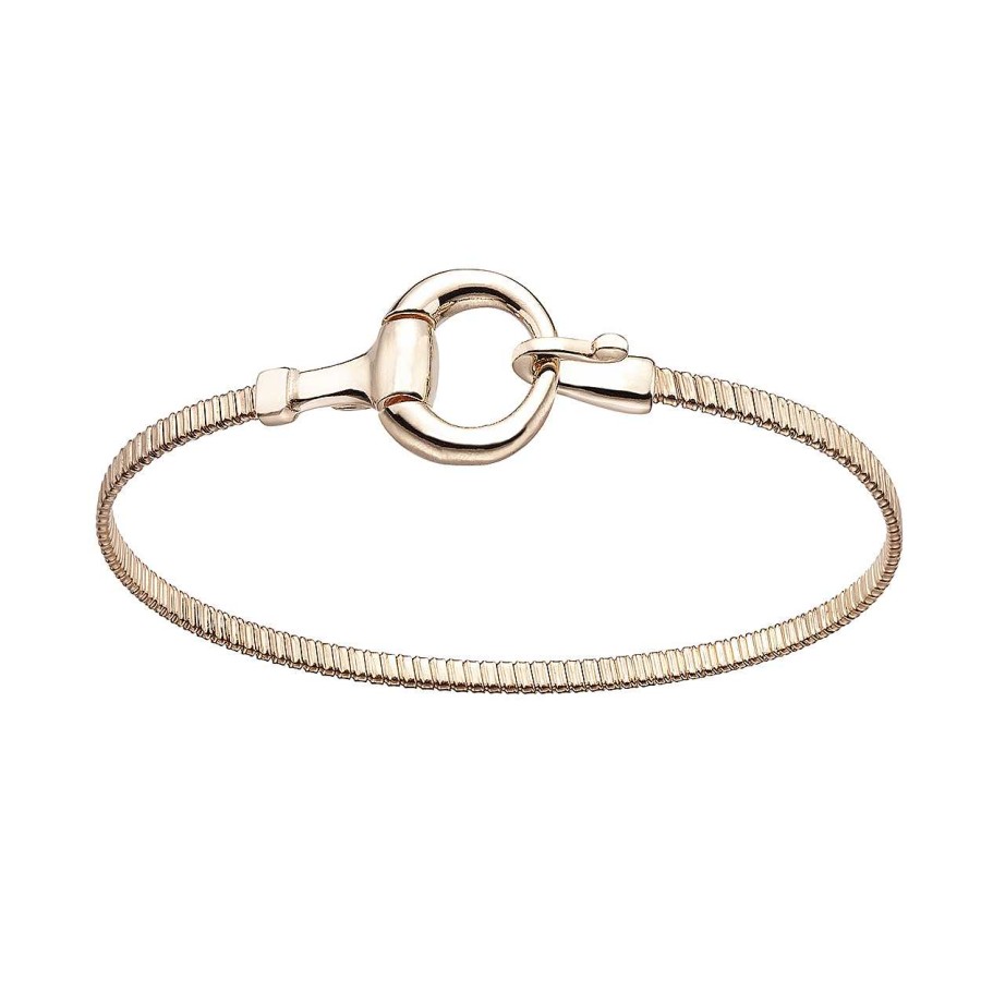 Joyer A Duran Exquse | Pulsera Duran Tubogas Estribo Plata Ip Rose