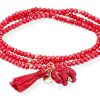 Joyer A Veracruz | Pulsera Zen Coral Plata Ley Cristal Facetado