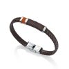 Joyer A Viceroy Jewels | Pulsera Viceroy Fashion Heat Acero Y Piel Trenzada Marron