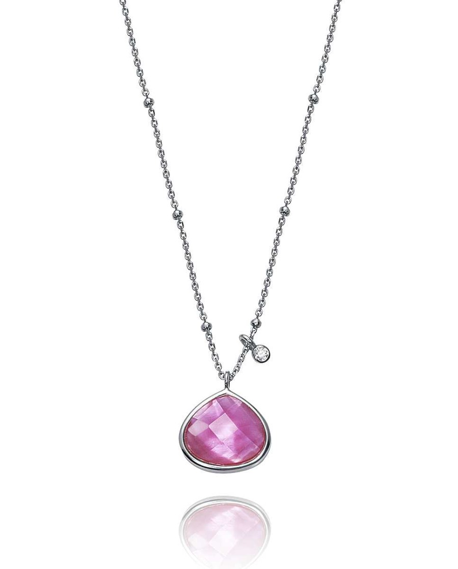 Joyer A Viceroy Jewels | Collar Vicroy Plata Ley Y Cristal Rosa