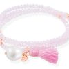 Joyer A Veracruz | Pulsera Zen Rose Plata Ley Cristal Facetado