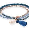 Joyer A Veracruz | Pulsera Zen Azul Plata Ley Cristal Facetado