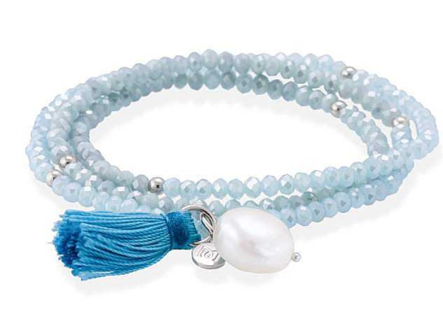 Joyer A Veracruz | Pulsera Zen Aguamarina Plata Ley Cristal Facetado