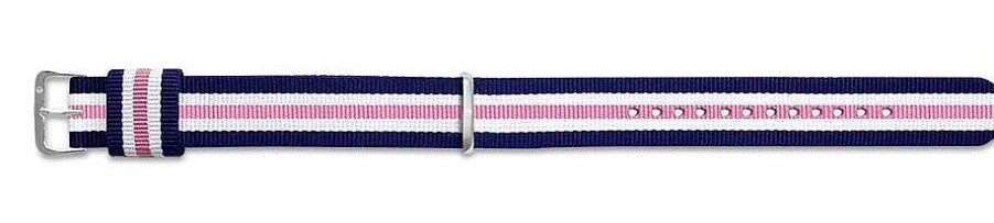 Relojes Veracruz Joyeros | Correa Nylon Azul Blanco Rosa Azul 22 Mm